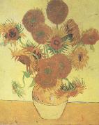 Vincent Van Gogh Still life:Vast with Fourteen Sunflowers (nn04) oil painting picture wholesale